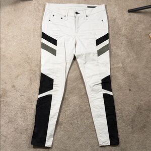 Rag & Bone White and Black Skinny Jeans